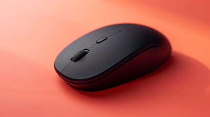 computer mouse on peach fuzz background