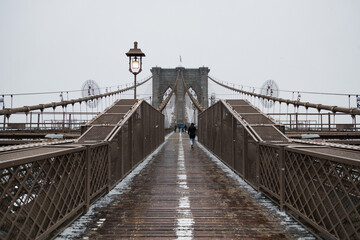 The Brooklyn Bridge during winter	