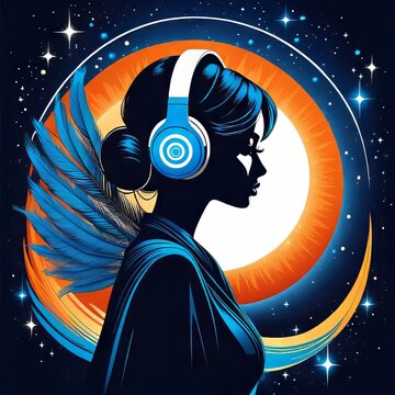 angel with headphones