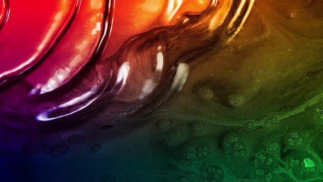 Super Slow Motion Shot of Waving Colorful Metallic Background at 1000fps.