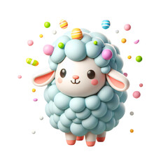 Happy Easter Sheep Png Clipart Design, kids easter printable farm animals png