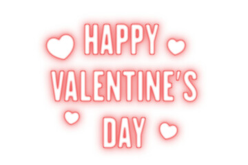 happy valentine's day with neon effect 