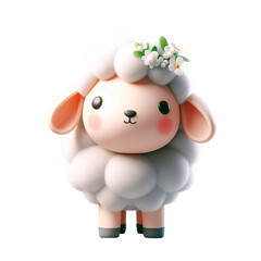Fototapeta premium Happy Easter Sheep Png Clipart Design, kids easter printable farm animals png