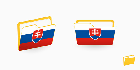Slovakia flag on two type of folder icon.