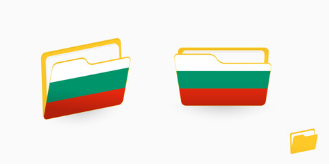 Bulgaria flag on two type of folder icon.