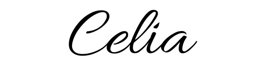 Celia - black color - name written - ideal for websites,, presentations, greetings, banners, cards, books, t-shirt, sweatshirt, prints, cricut, silhouette, sublimation	
