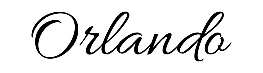 Orlando - black color - name written - ideal for websites,, presentations, greetings, banners, cards, books, t-shirt, sweatshirt, prints, cricut, silhouette, sublimation	
 - obrazy, fototapety, plakaty