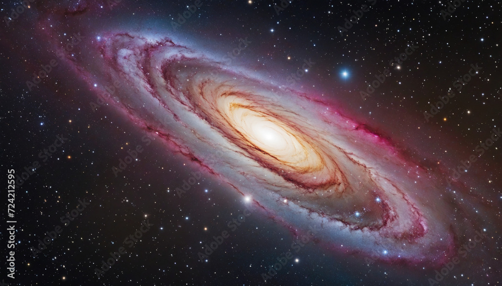 Wall mural celestial astral patterns. distant galactic nebula texture with vibrant and warming colors. abstract