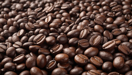 Fototapeta premium mockup of coffee beans on isolated white background with copy space