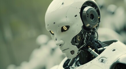 Fototapeta premium a robot is focusing its eyes on the viewer