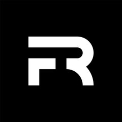 Letter FR or RF modern minimal logo