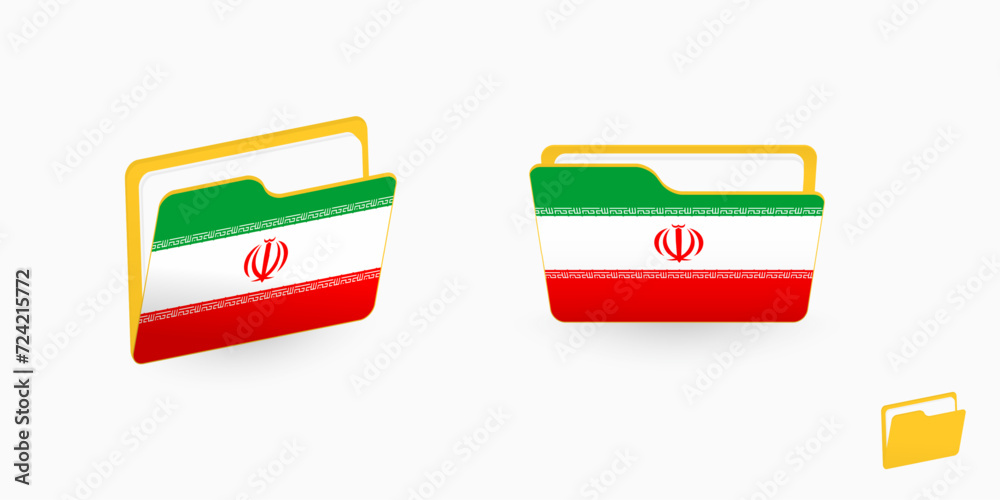 Wall mural iran flag on two type of folder icon.