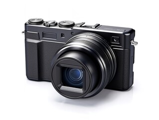 Compact Digital Camera Technology Isolated on White Background AI Generated
