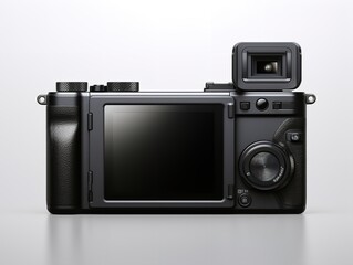 Compact Digital Camera Technology Isolated on White Background AI Generated