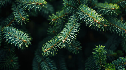 Fototapeta na wymiar Christmas tree branches background, generative ai