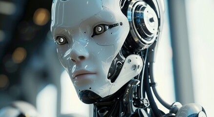 Fototapeta premium male robot who possesses the qualities of personality,