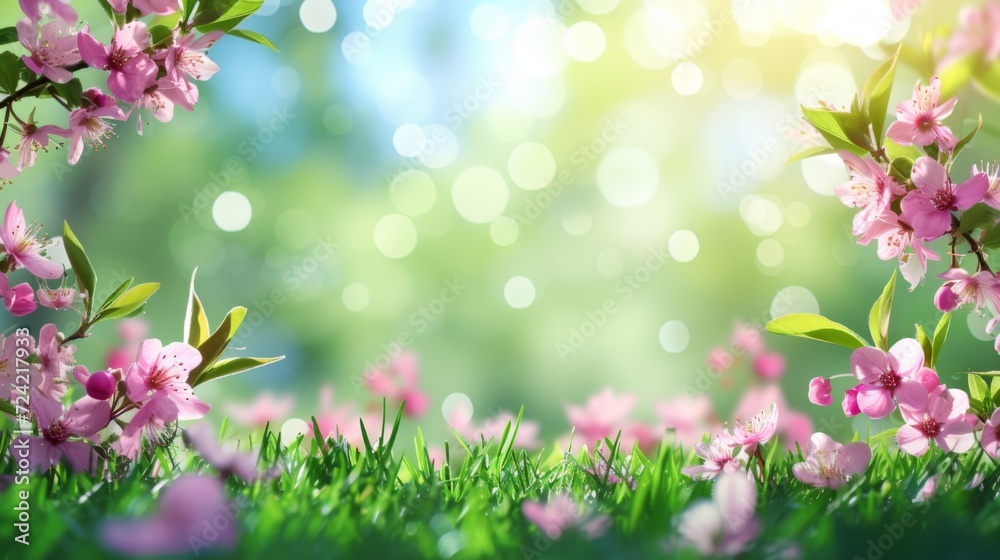 Wall mural spring background with copy space
