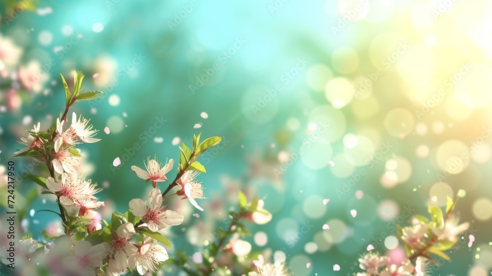 Wall mural spring background with copy space