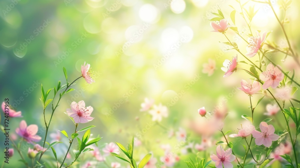 Wall mural spring background with copy space