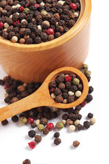 Various peppercorns seeds