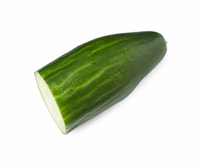 Piece of fresh cucumber isolated on white