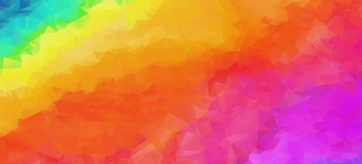 Photo sur Plexiglas Coloré Bright rainbow colors abstract stained glass polygonal background. Contrast colorful geometric vibrant low poly triangle texture for software, ui design, web, apps wallpaper, banner