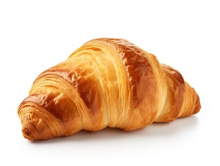 Fresh Croissant Breakfast Delight Isolated on White Background AI Generated