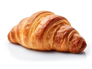 Fresh Croissant Breakfast Delight Isolated on White Background AI Generated