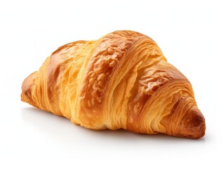 Fresh Croissant Breakfast Delight Isolated on White Background AI Generated