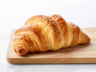 Fresh Croissant Breakfast Delight Isolated on White Background AI Generated