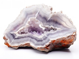 Polished Geode Crystal Natural Beauty Isolated on White Background AI Generated