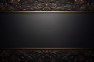 Black background with gold pattern. Element for design. Template for design
