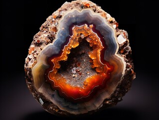 Obraz premium Polished Geode Crystal Natural Beauty Isolated on White Background AI Generated