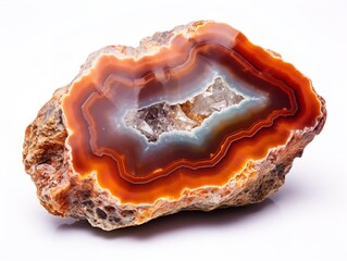 Fototapeta premium Polished Geode Crystal Natural Beauty Isolated on White Background AI Generated