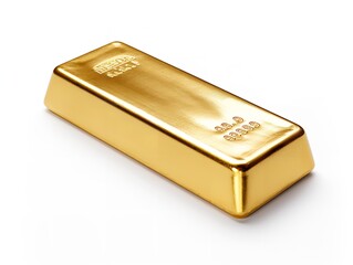 Shiny Gold Bar Luxury Wealth Isolated on White Background AI Generated