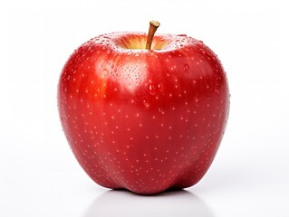 Ruby Red Apple Fresh Fruit Isolated on White Background AI Generated