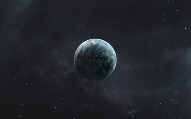 3D illustration of Earth - Solar system planets set. High quality digital space art in 5K - realistic visualization
