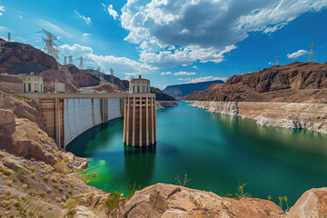 View of the Hoover Dam generators on the Arizona/Nevada border