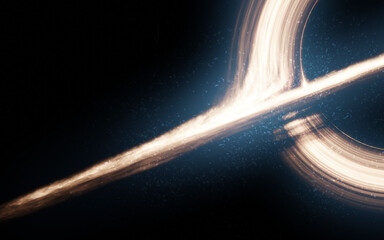 3D illustration of giant Black hole in deep space. High quality digital space art in 5K - realistic visualization © Vadimsadovski