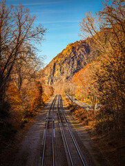 Scenic Metro North Tracks with Breakneck Point in the background