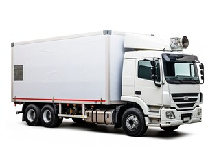 White Delivery Car Side View Commercial Shipping Isolated on White Background AI Generated
