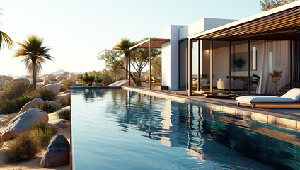 Obraz premium Conceptual design of a modern private house,Generated by AI