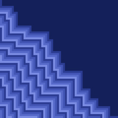 Half solid blue and half irregular jagged blue lines design