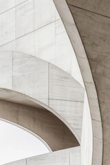 Modern futuristic architecture with simple minimalistic shapes