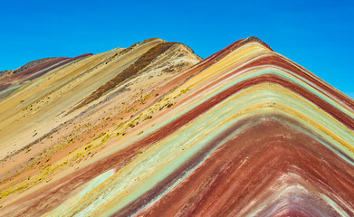 Amazing colors of Vinicunca, the majestic rainbow mountain located in Cusco region, Peru - 724229568