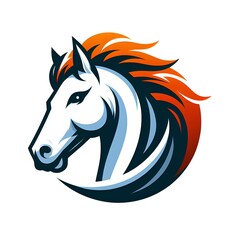 Logo illustration of a horse isolated on a white background	