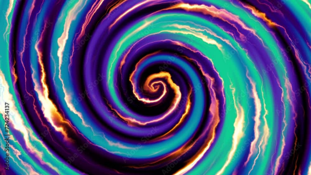 Poster Endless abstract spiral. Seamless looping footage 4k. Abstract loop background