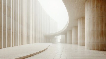 Modern futuristic architecture with simple minimalistic shapes