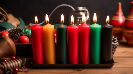Ai generated artwork of christmas candles and decorations