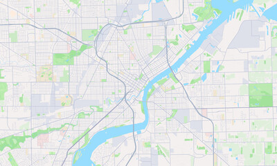 Fototapeta na wymiar Toledo Ohio Map, Detailed Map of Toledo Ohio